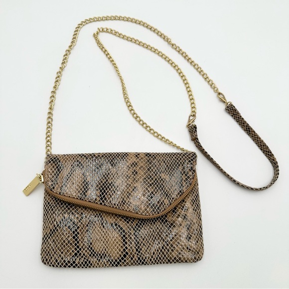 Hobo Daria Autumn Python Leather Crossbody Clutch Bag - Picture 1 of 10